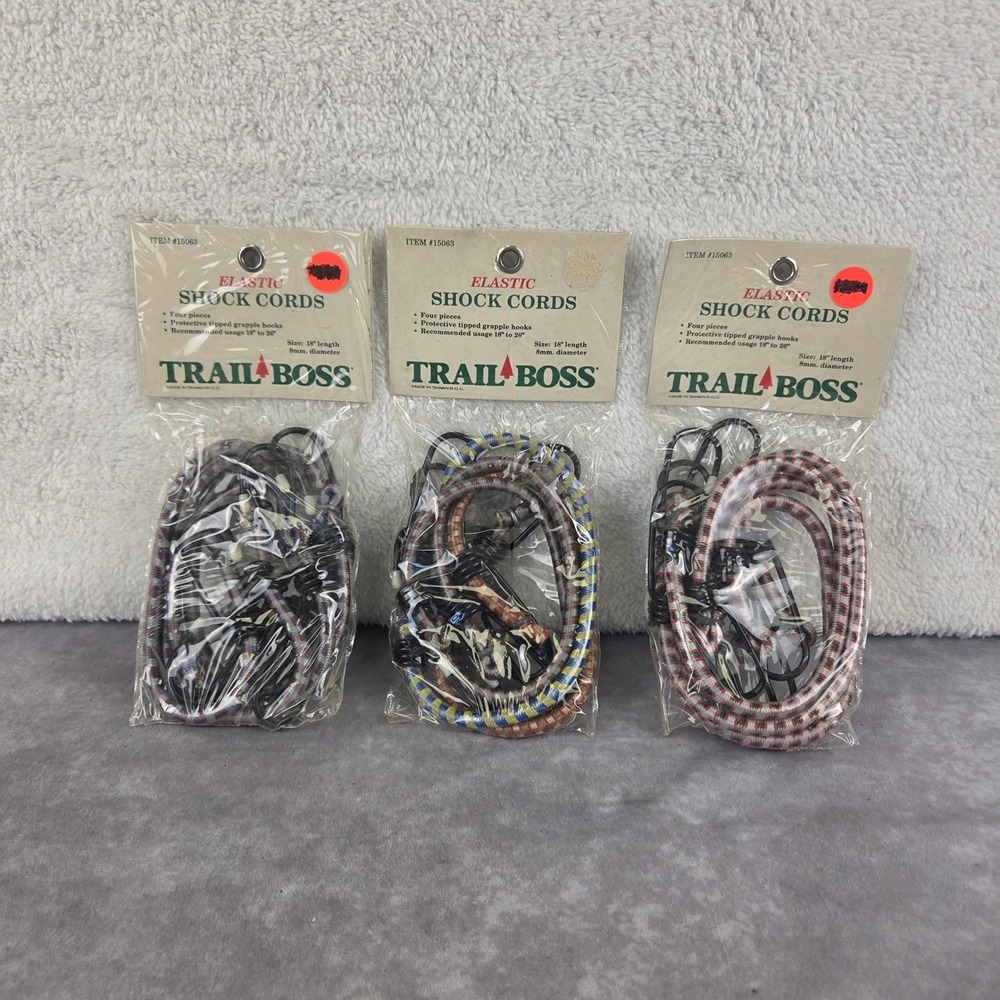 Trail Boss 18 Inch Elastic Shock Cords 8mm 4-Piece Pack Lot of 3 15063
